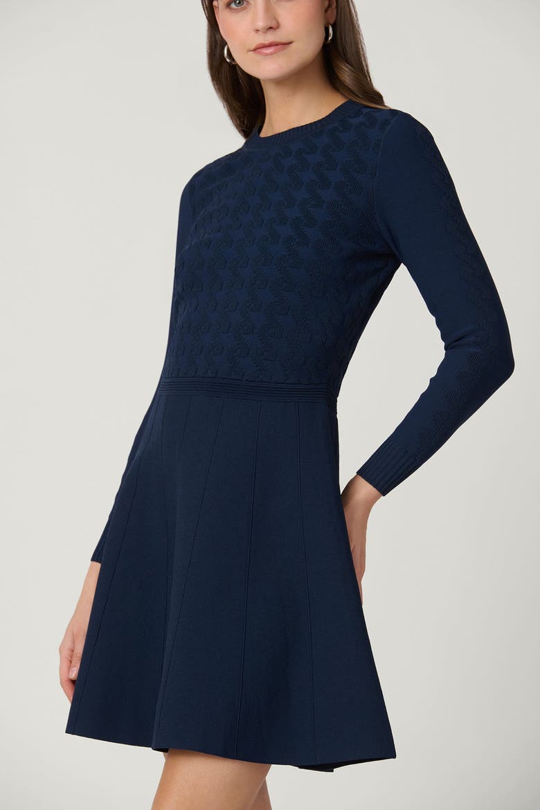Elliot Cable Texture Knit Dress, Alternate, color, Navy