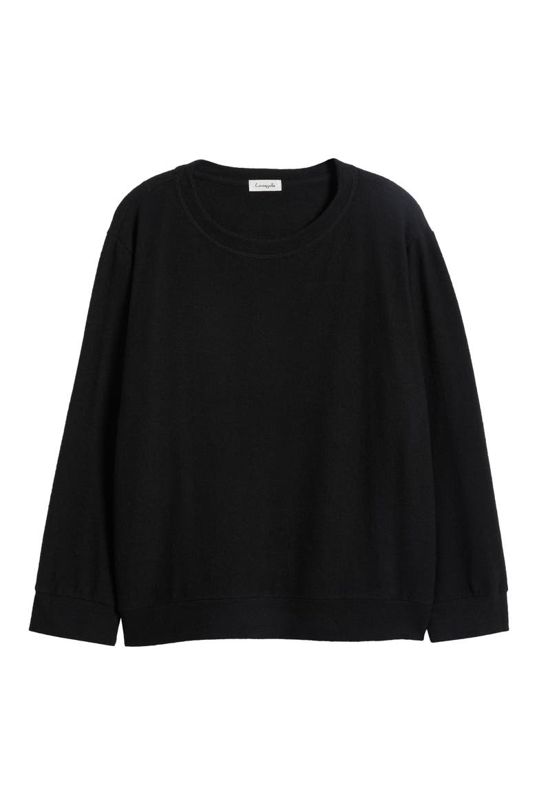 Crewneck Top, Alternate, color, BLACK