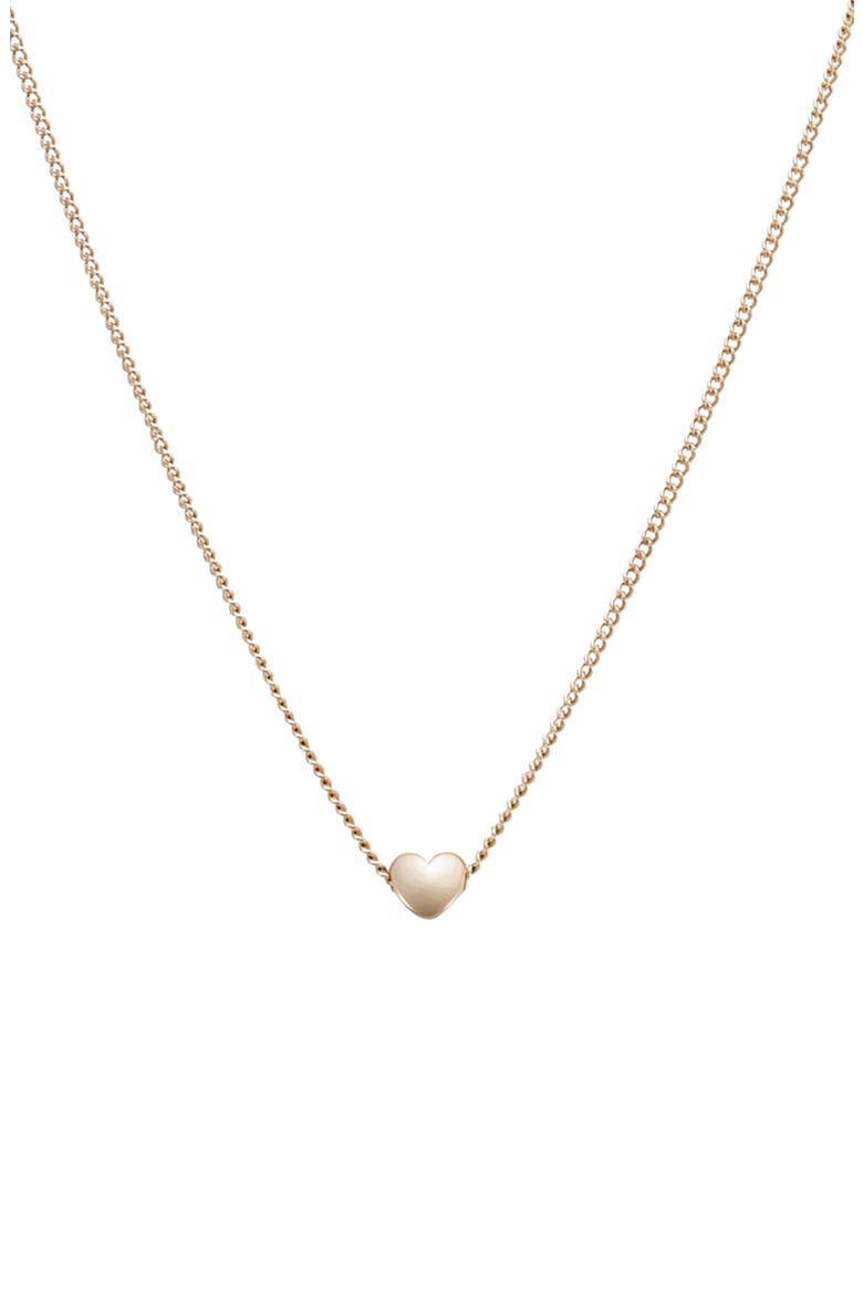 Amara Petite Heart Pendant Necklace Dainty Trendy, Main, color, Warm Bronze