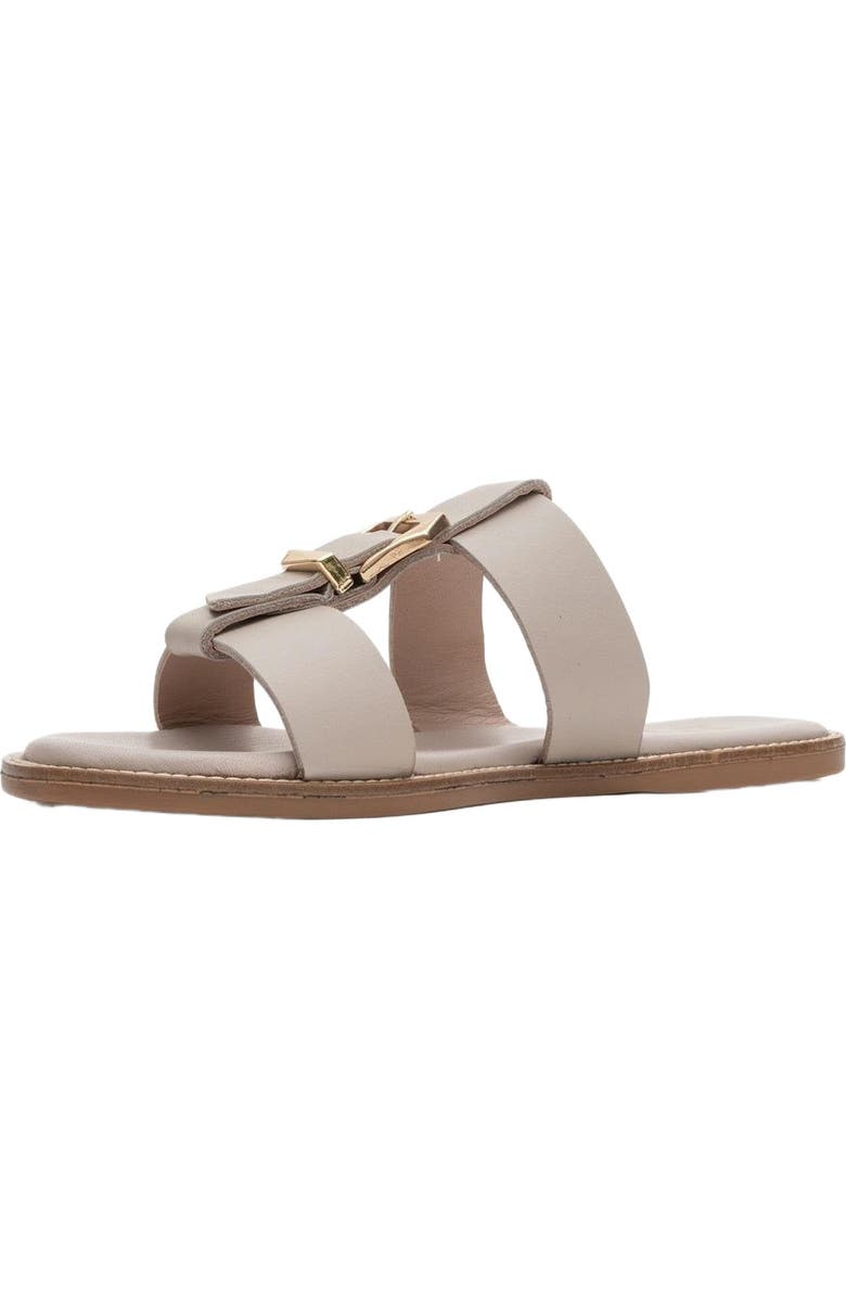 Forever & Always Shoes Sveta Leather Buckled Sandal, Alternate, color, Light Beige Leather