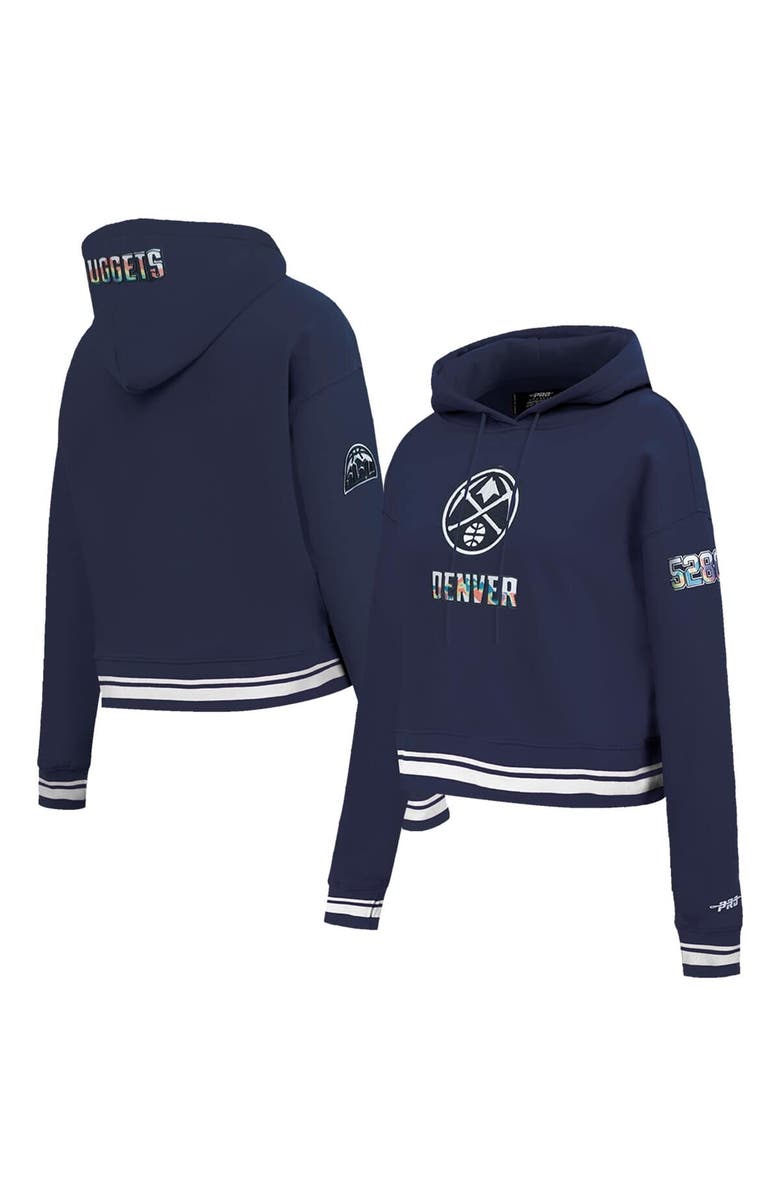 PRO STANDARD Women's Pro Standard Navy Denver Nuggets 2024/25 City Edition Cropped Pullover Hoodie, Main, color,