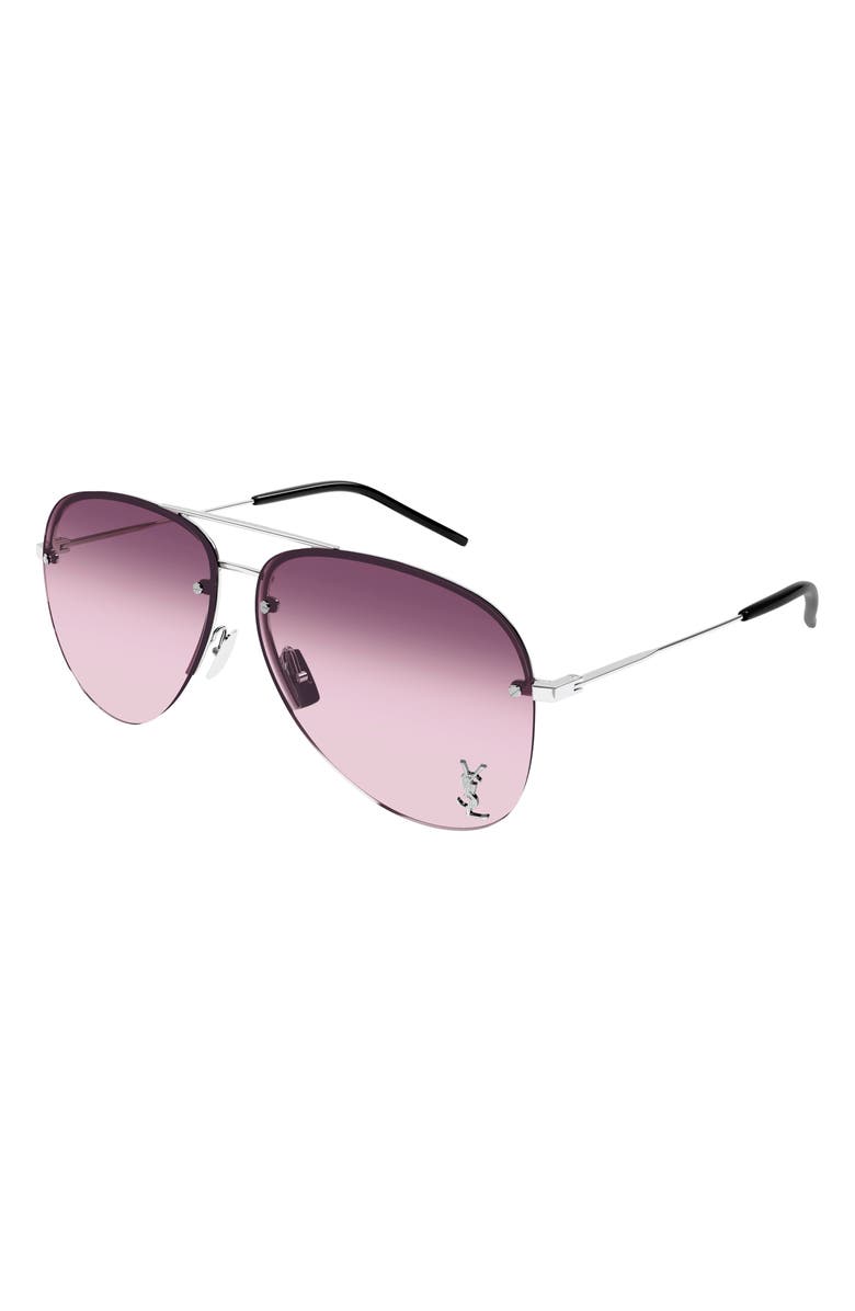 Saint Laurent Classic 59mm Gradient Navigator Sunglasses, Main, color,