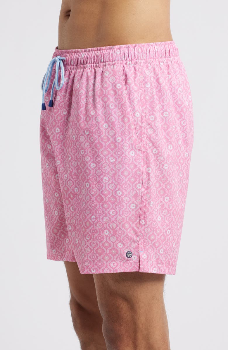 Peter Millar Golden Hour Swim Trunks, Alternate, color, Pink Caliente