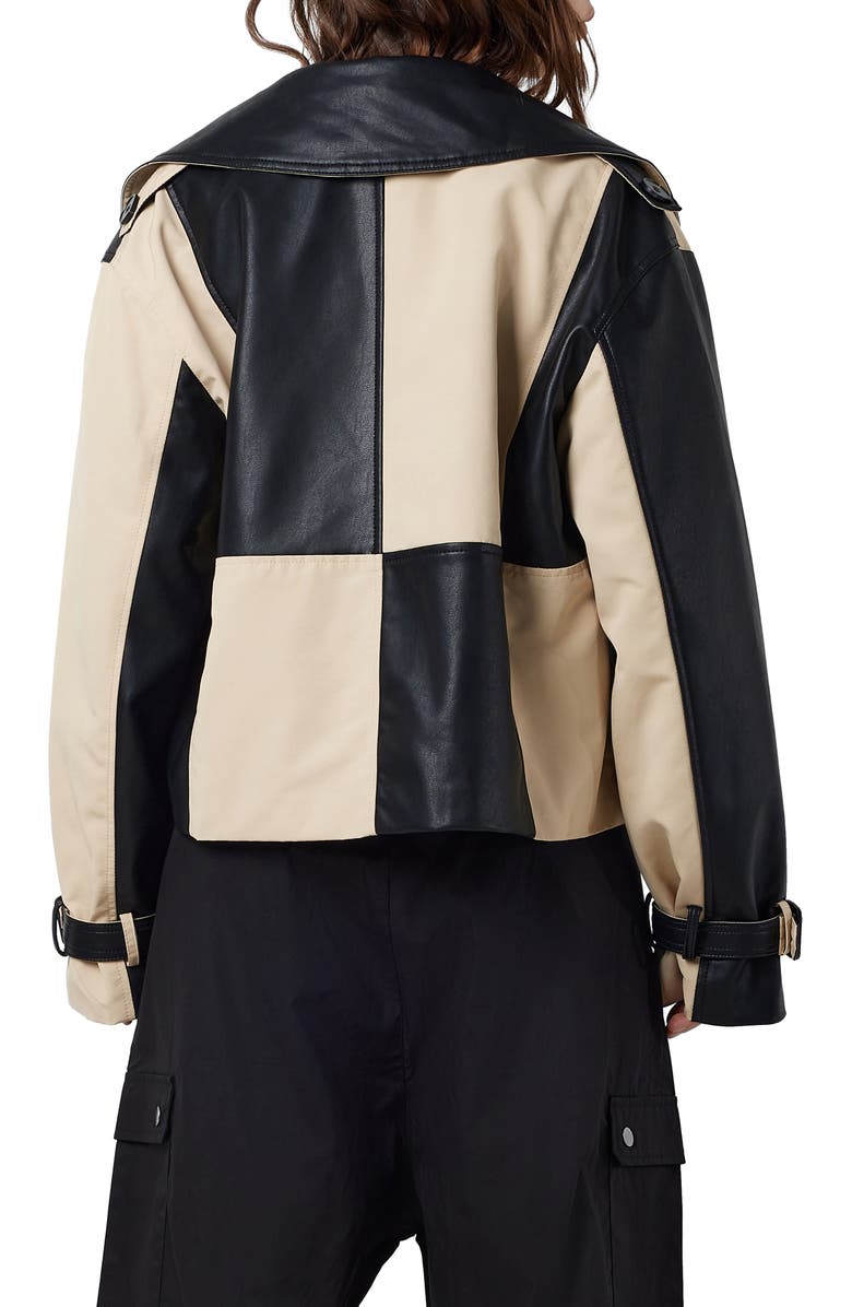 Noisy may Paula Colorblock Leather Trim Jacket, Alternate, color,