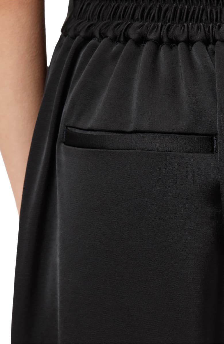 AllSaints Theah Topstitch Wide Leg Pants, Alternate, color, Black