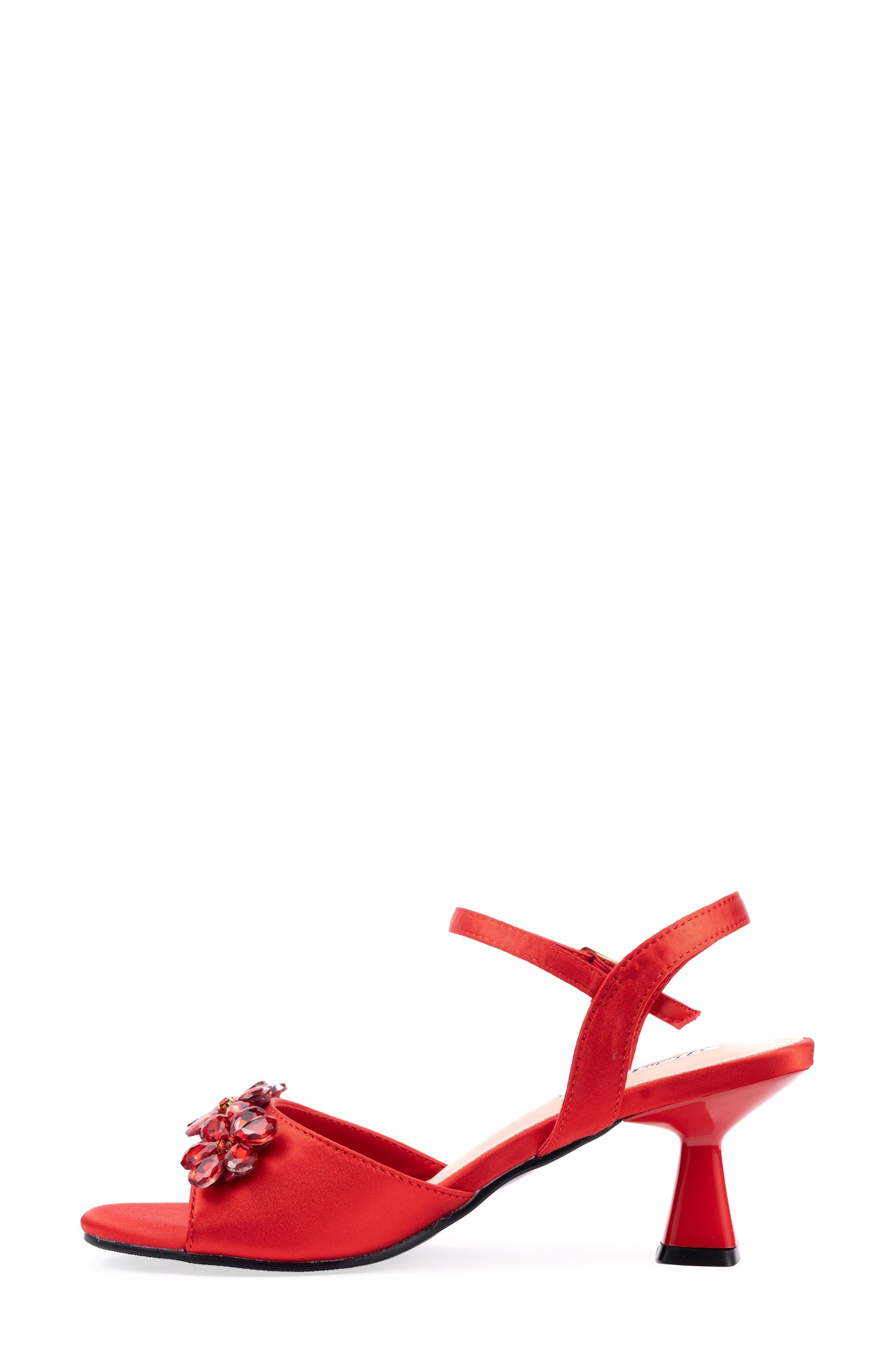 Liz Floral Crystal Sandal, Alternate, color, RED