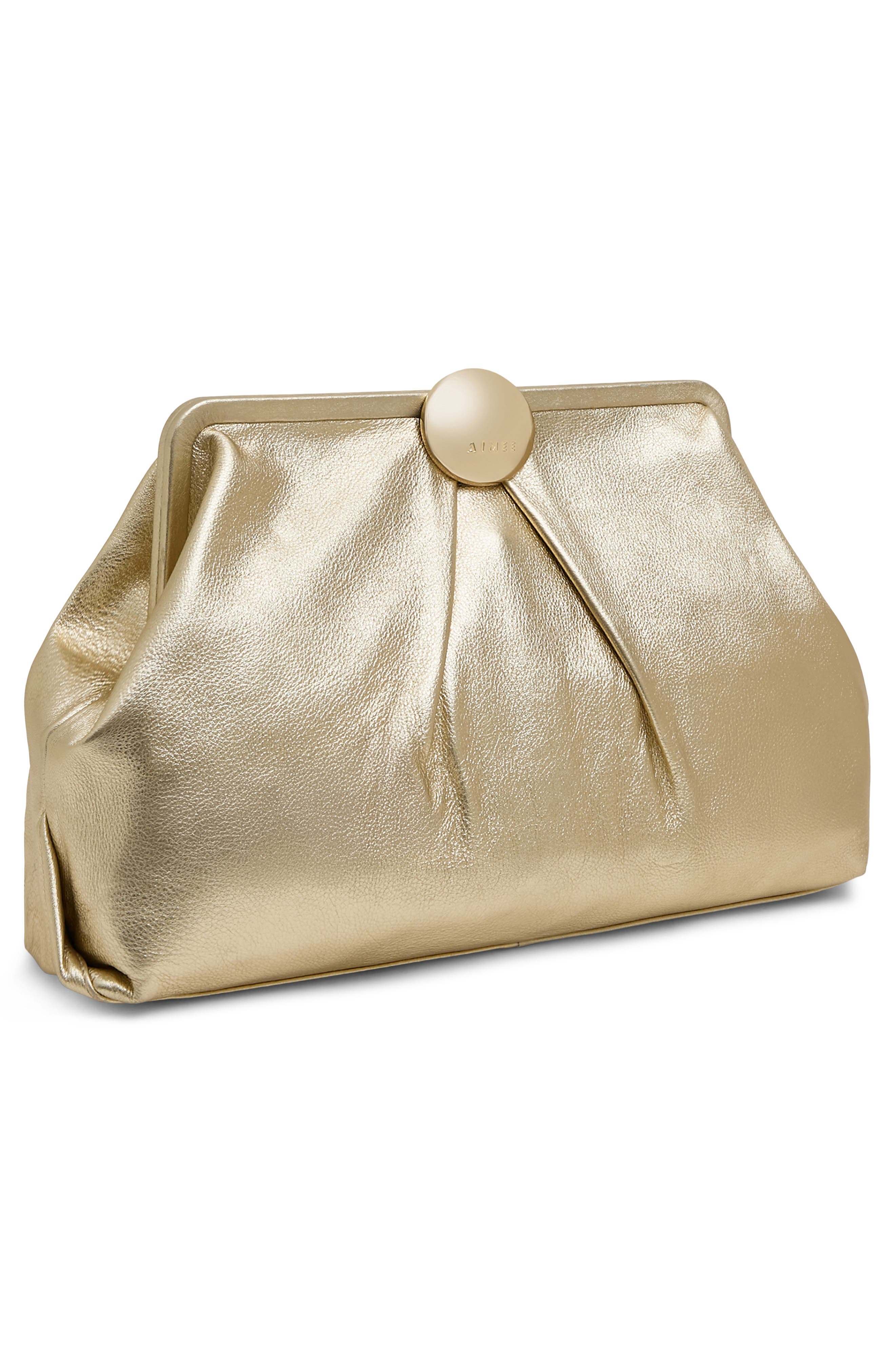 Extra Large Full Circle Frame Clutch, Alternate, color, WARM CHAMPAGNE