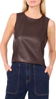 Vince Camuto Faux Leather Tank