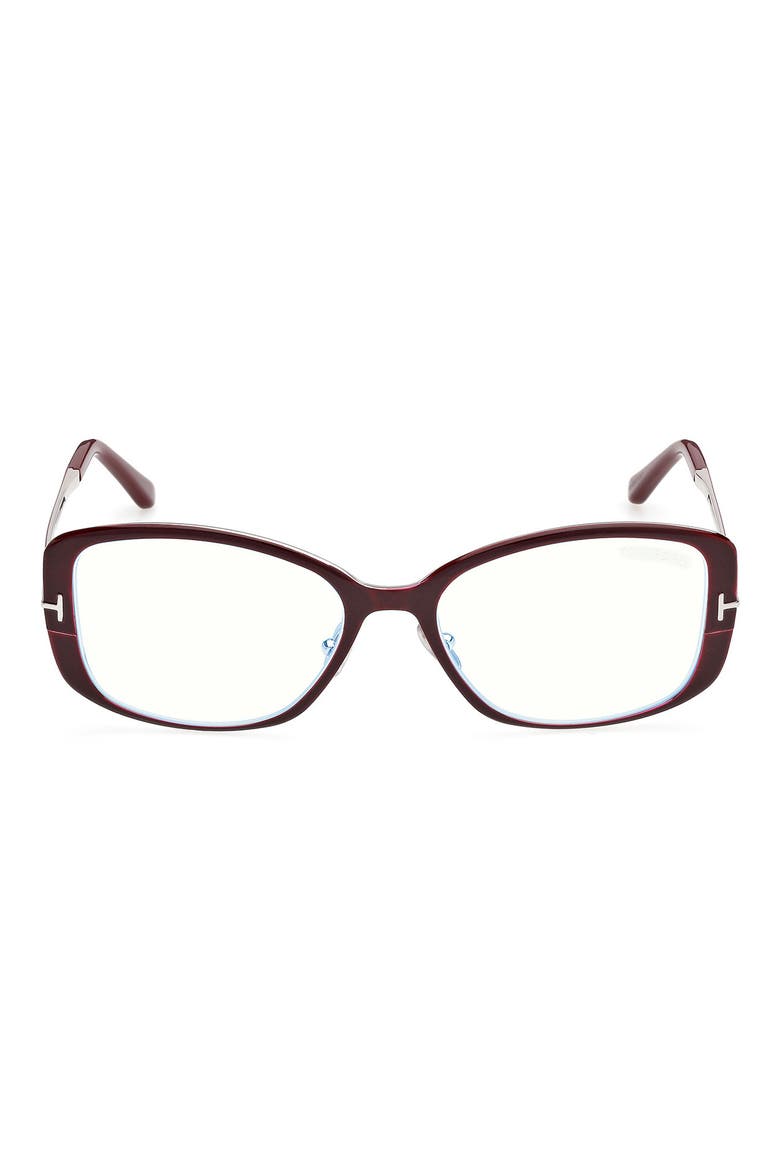 54mm Rectangular Optical Glasses, Main, color, BURGUNDY ENAMEL / PALLADIUM
