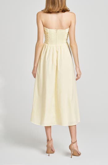 Sammie Pleat Strapless Stretch Cotton Sundress