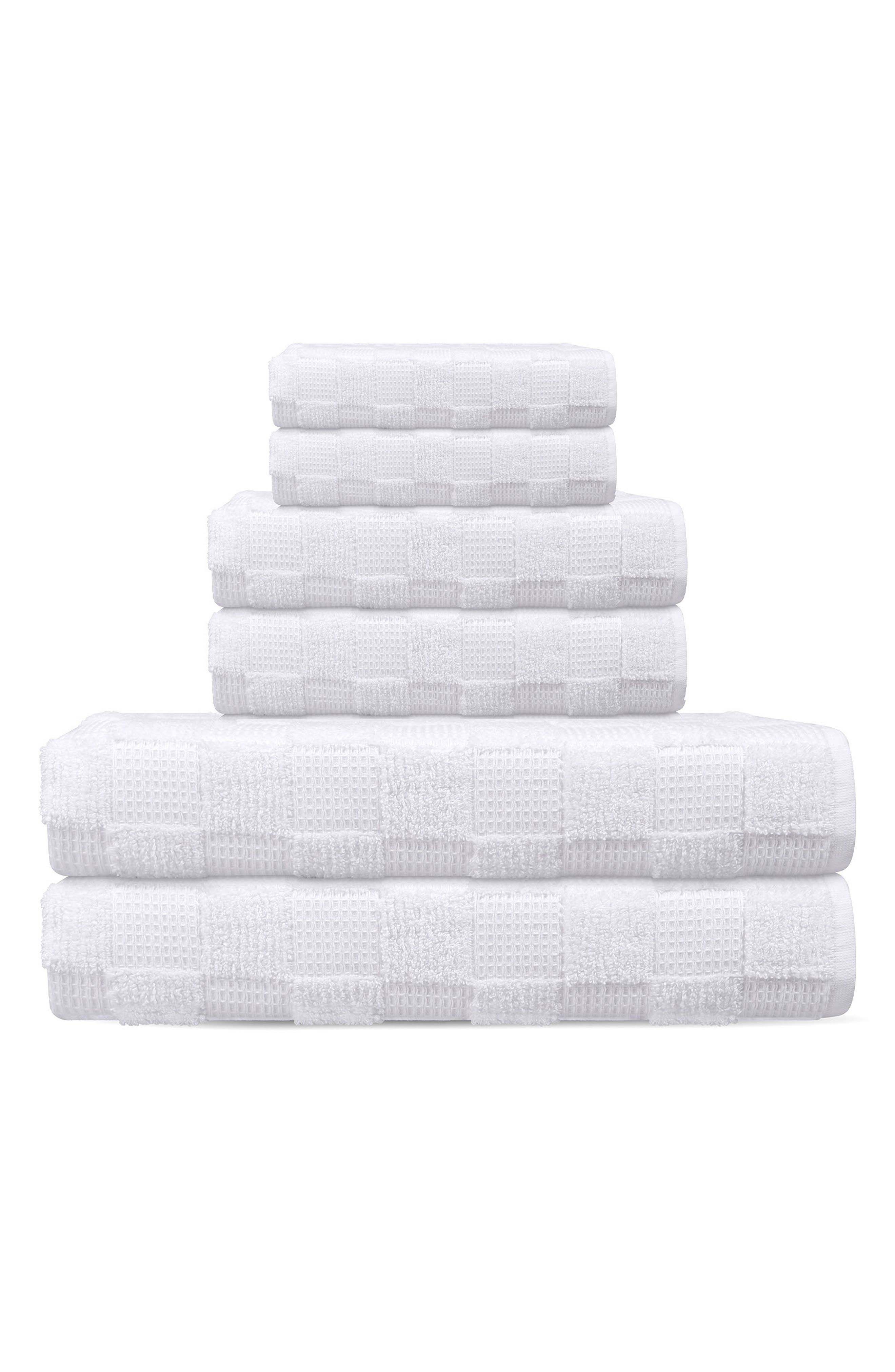 DePera Waffle Terry 6-Piece Turkish Cotton Bath Towel Set