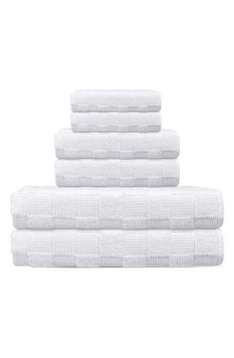 Waffle Terry 6-Piece Turkish Cotton Bath Towel Set