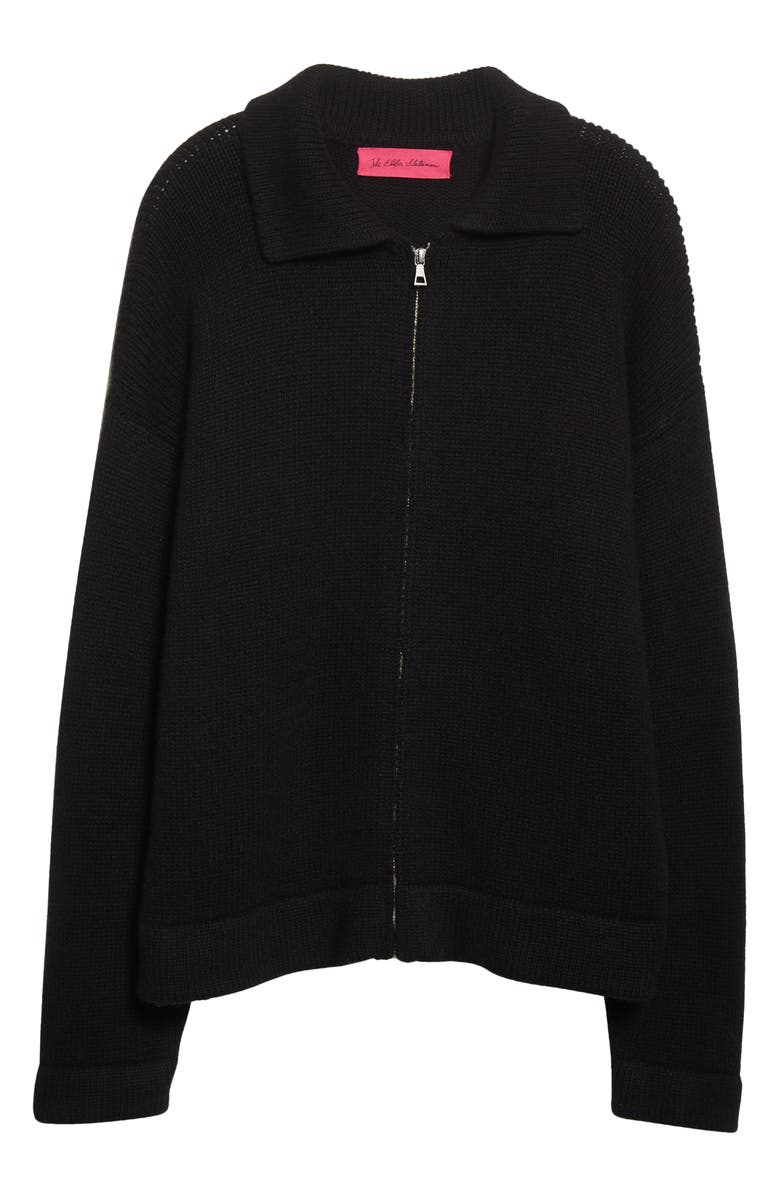 The Elder Statesman Plait Gender Inclusive Cashmere Zip Jacket, Alternate, color,