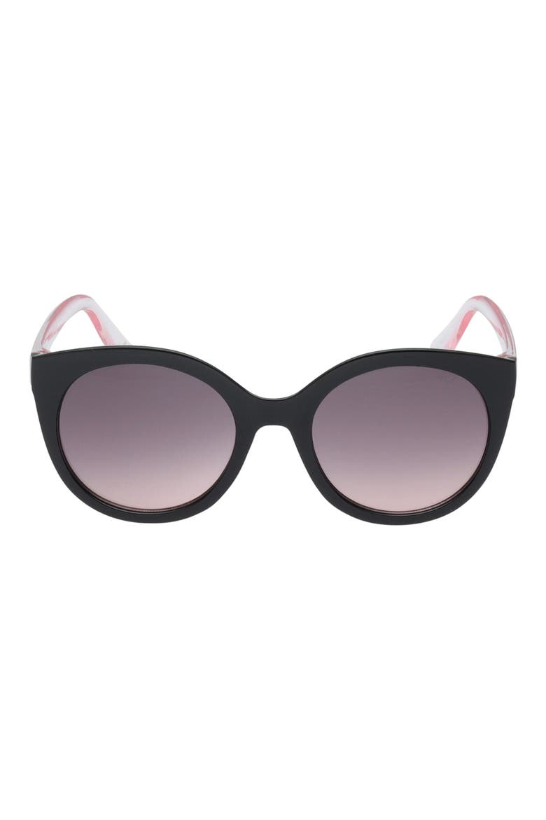 Kids' Gradient Geometric Sunglasses, Main, color, SHINY BLACK / GRADIENT SMOKE