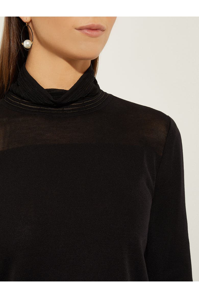 Sheer Inset Turtleneck, Alternate, color, Black