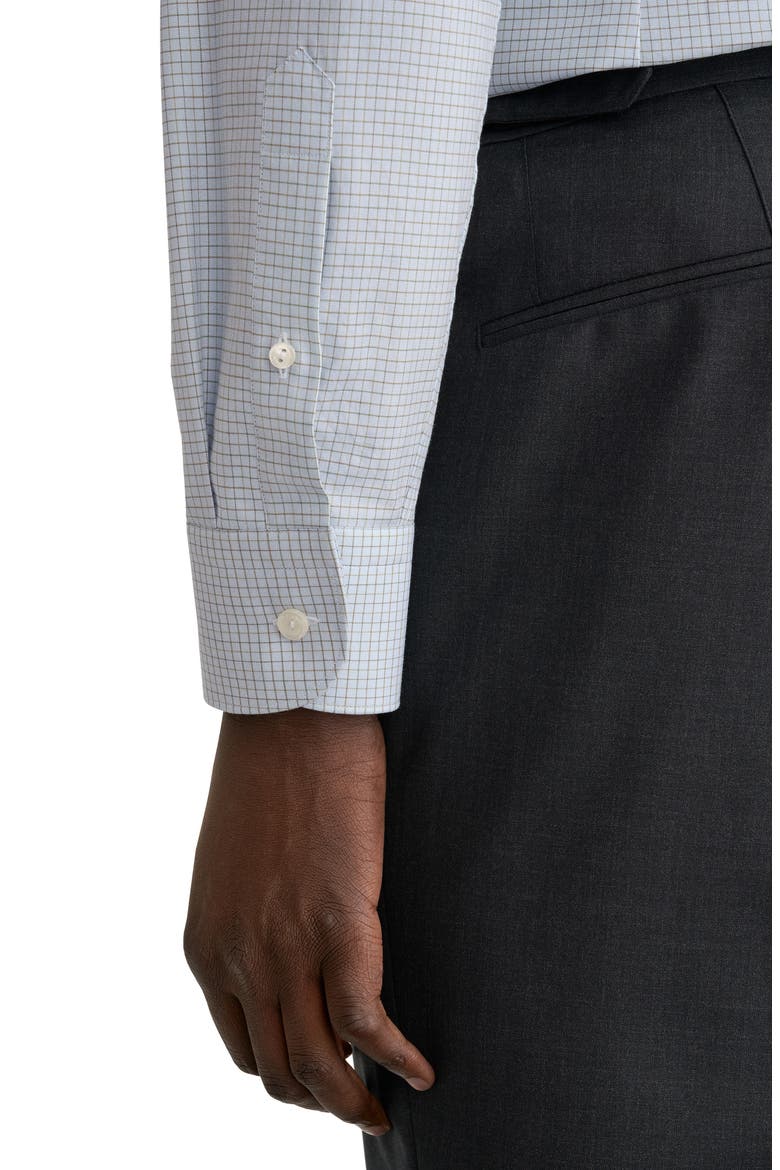 Slim Fit Checked Cotton Shirt, Alternate, color, LIGHT GREEN
