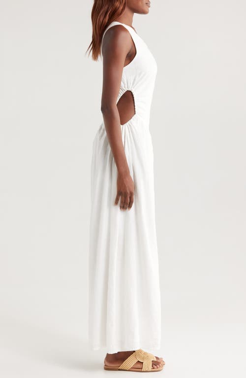 Boamar Willow One-shoulder Linen Cover-up Dress In White
