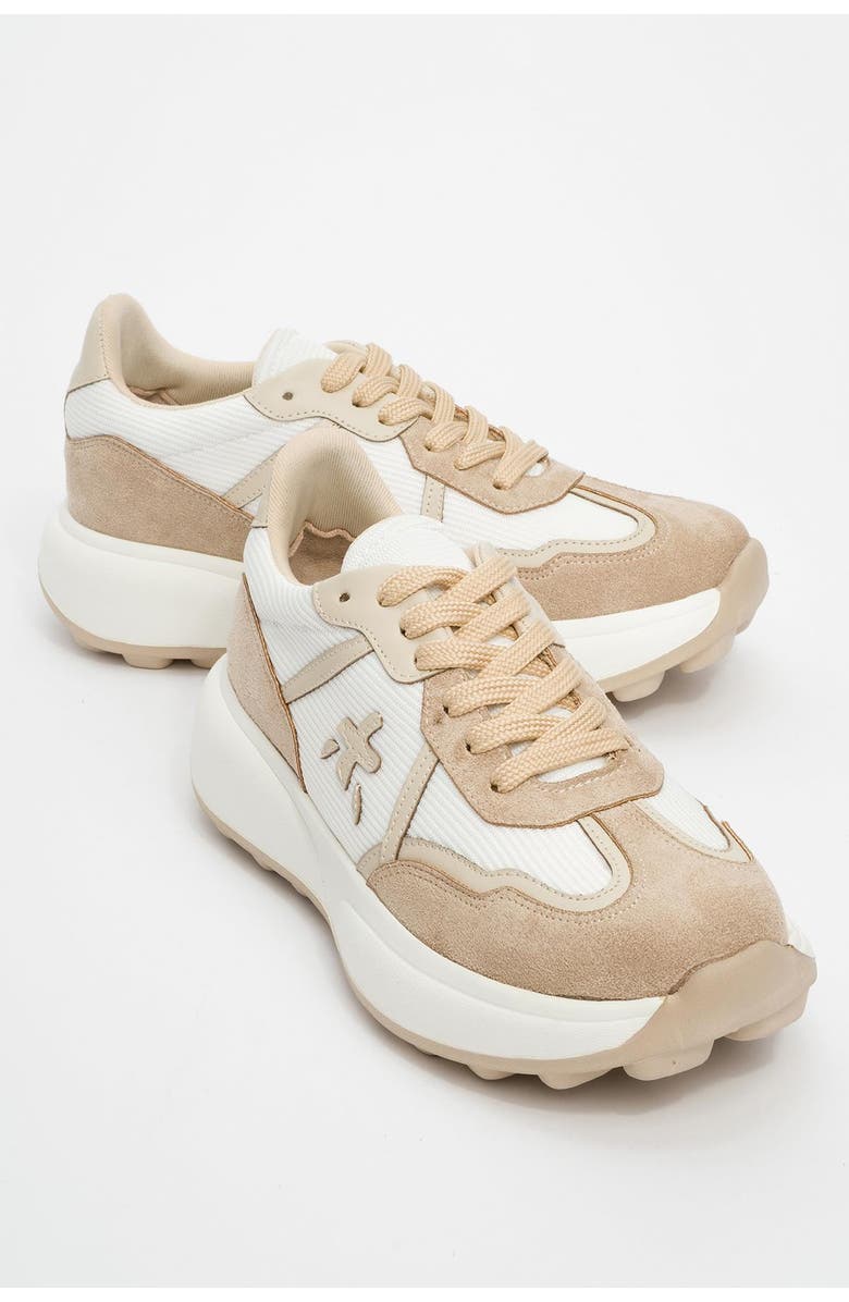Prologue Shoes Nolton Sneakers, Main, color, Beige White Faux Leather