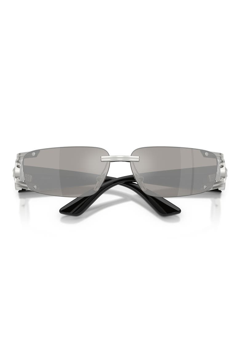 59mm Rectangular Sunglasses, Alternate, color, SILVER / GREY MIRROR SILVER