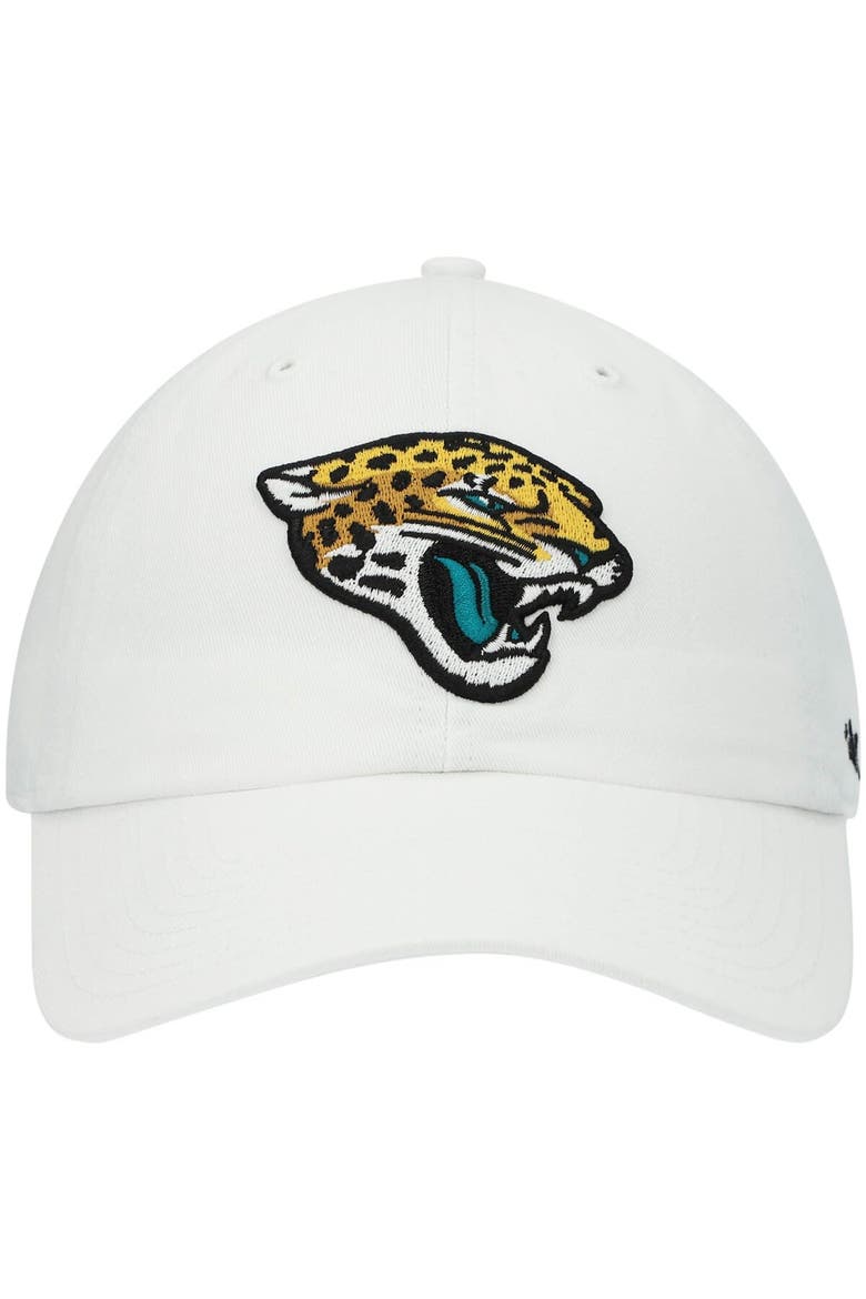 Men's '47 White Jacksonville Jaguars Logo Clean Up Adjustable Hat, Alternate, color, White