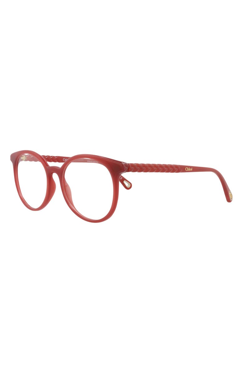 Chloé Core 49mm Cat Eye Optical Glasses, Main, color, Orange Orange Transparent