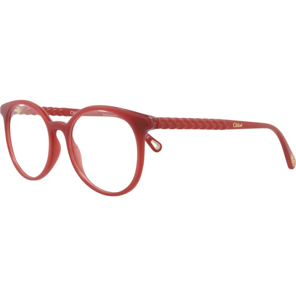 Chloé Core 49mm Cat Eye Optical Glasses In Orange Orange Transparent