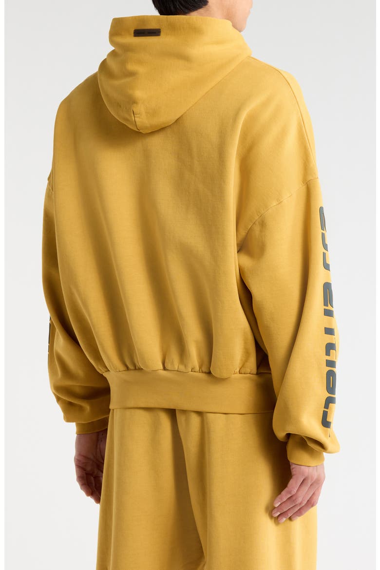 Cotton Relaxed Crop Hoodie, Alternate, color, CANYON