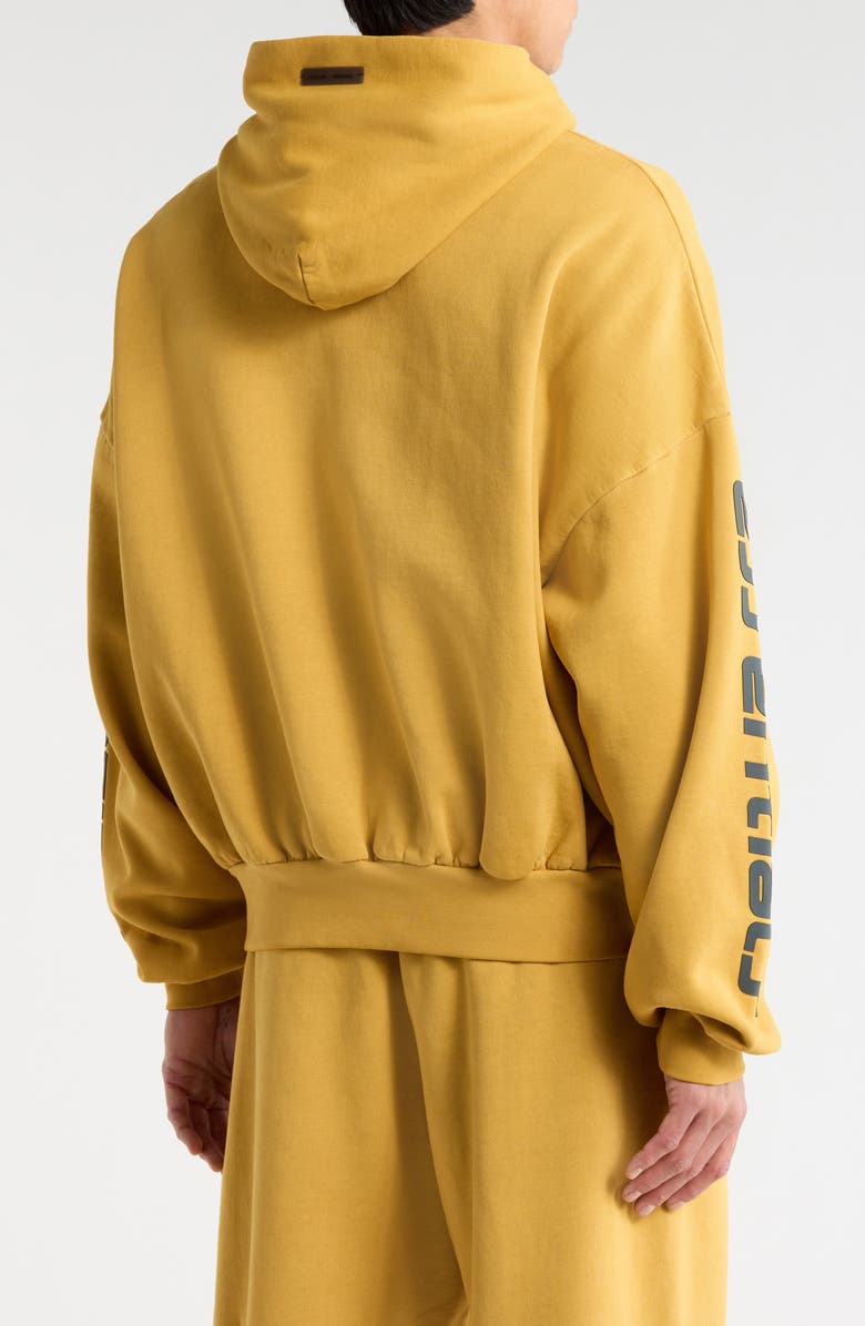 Fear of God Essentials Cotton Relaxed Crop Hoodie, Alternate, color, Canyon