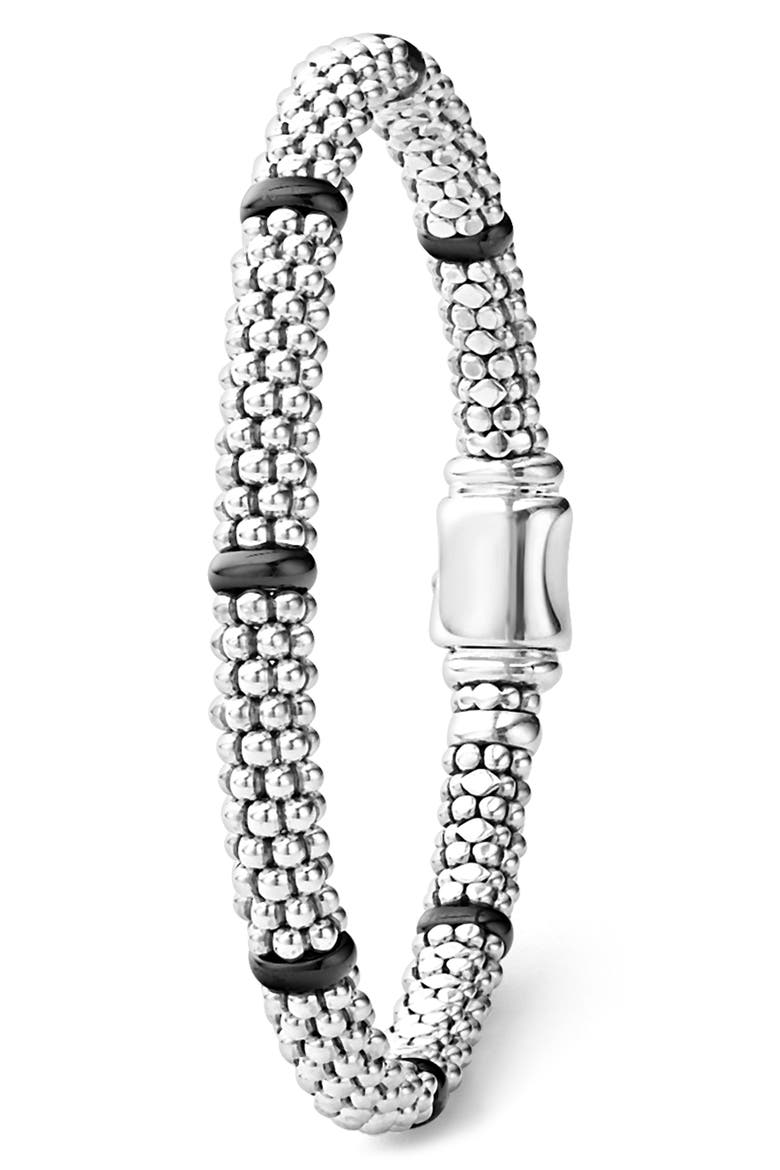 Black Caviar Ceramic Station Bracelet, Alternate, color, BLACK