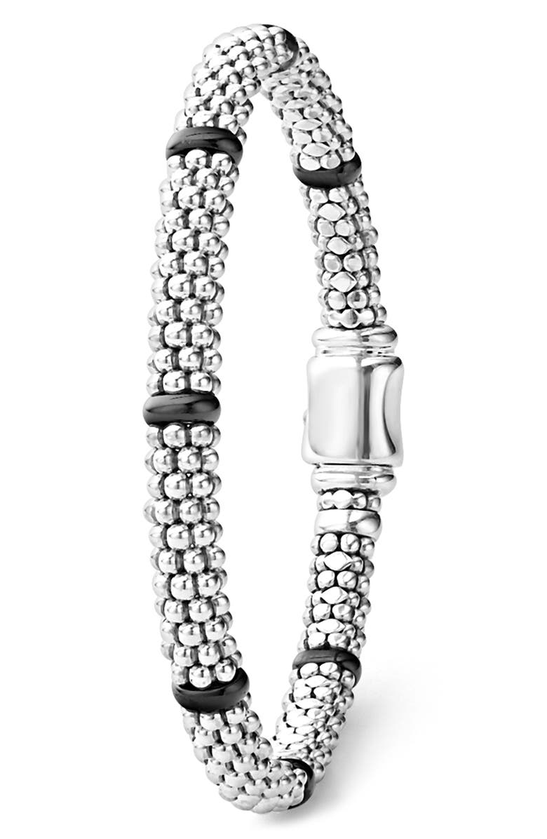 LAGOS Black Caviar Ceramic Station Bracelet, Alternate, color, Black