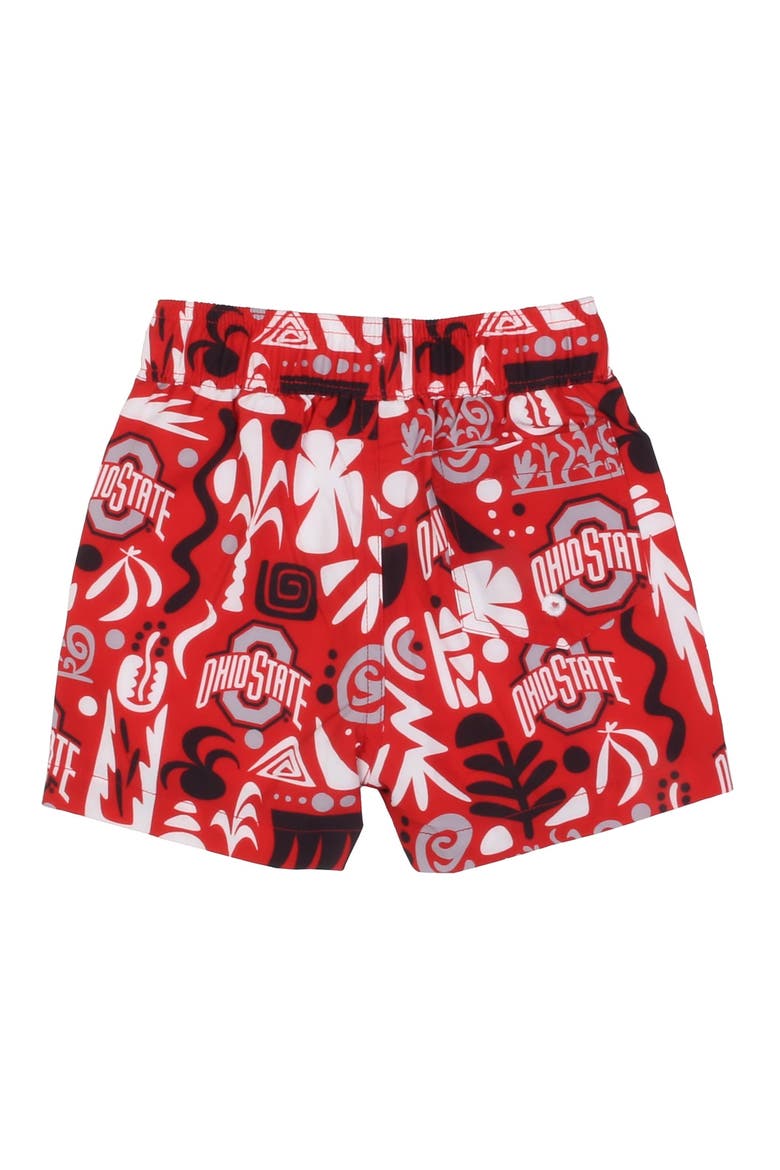 Youth Wes & Willy  Scarlet Ohio State Buckeyes Allover Print Swim Shorts, Alternate, color, Scarlet