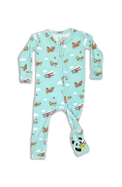 Baby Vintage Airplanes Convertible Footie