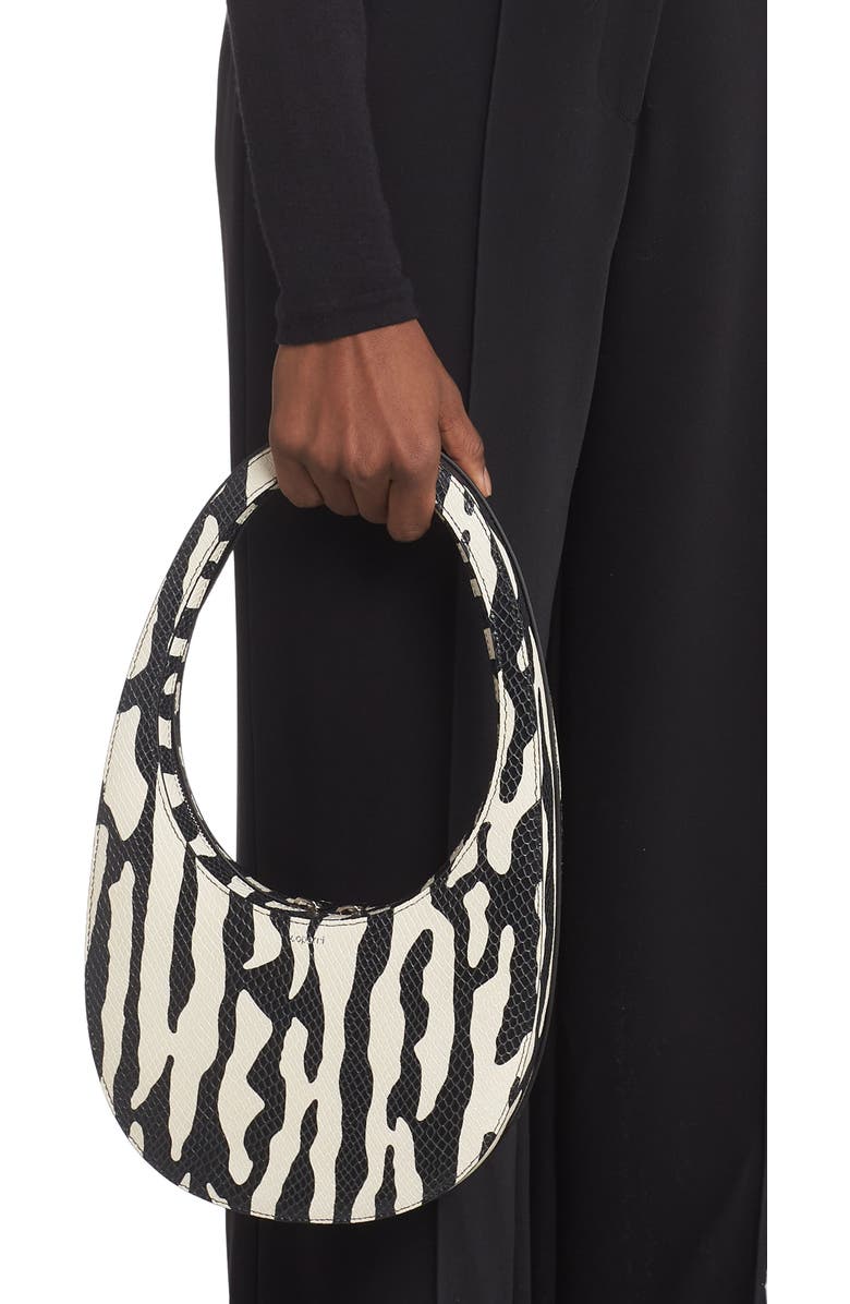 Coperni Swipe Zebra Print Snakeskin Embossed Leather Handbag, Alternate, color,