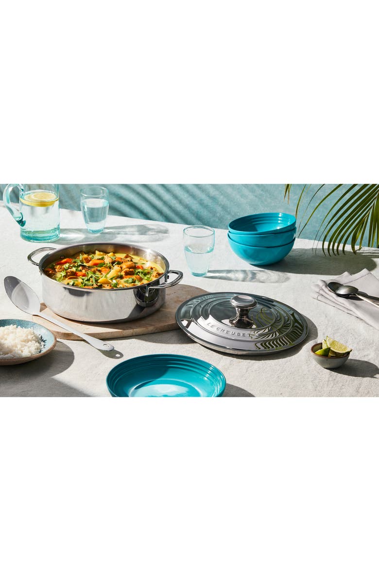 Le Creuset Signature 4.5-Quart Stainless Steel Rondeau, Alternate, color, Silver