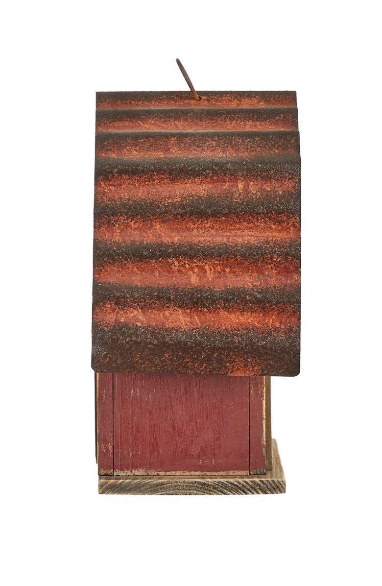 Glitzhome 10.25"H Rustic Solid Wood Barn Birdhouse, Alternate, color, Red