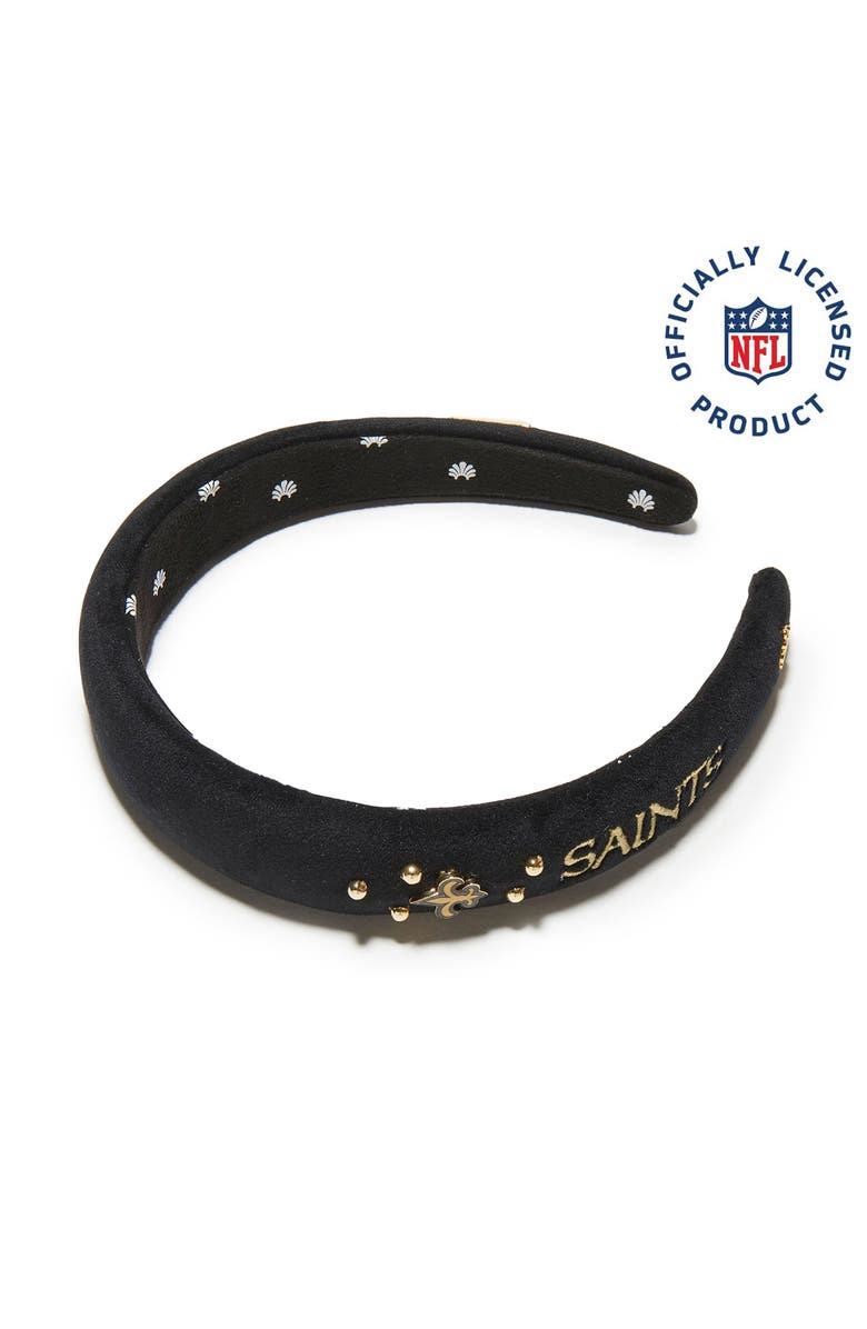 Lele Sadoughi New Orleans Saints Charlotte Headband, Main, color, Jet 001