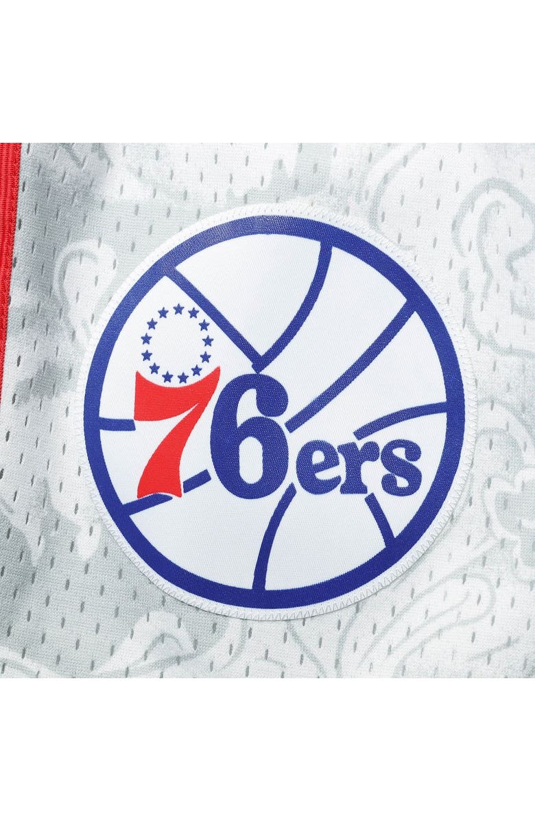 Mitchell & Ness Men's Mitchell & Ness White Philadelphia 76ers Hardwood Classics Lunar New Year Swingman Shorts, Alternate, color, 