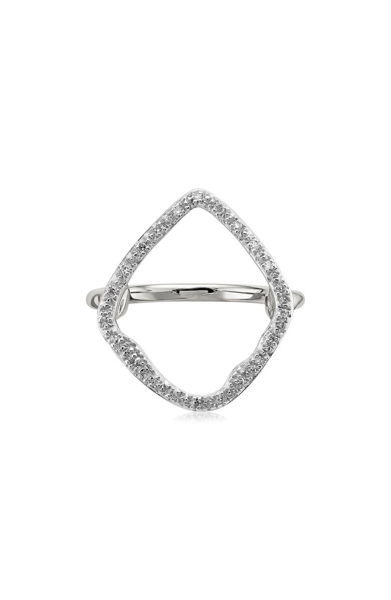 Monica Vinader Riva Hoop Diamond Ring, Main, color, Silver