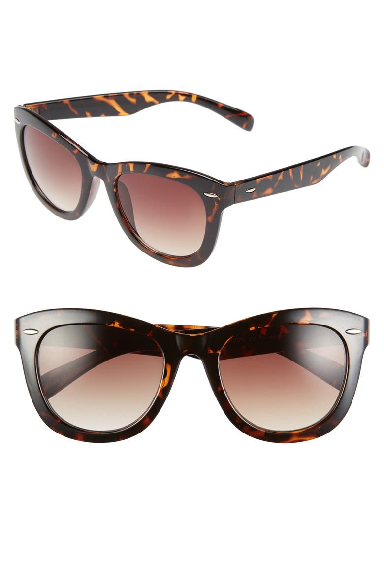 54mm Cat Eye Sunglasses, Main, color, TORTOISE