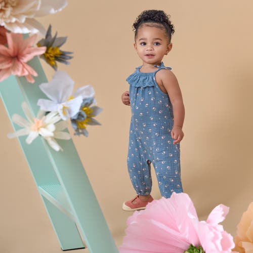 Shop Modern Moments™ By Gerber Sleeveless Ruffle Romper In Dk Teal Aster Flower