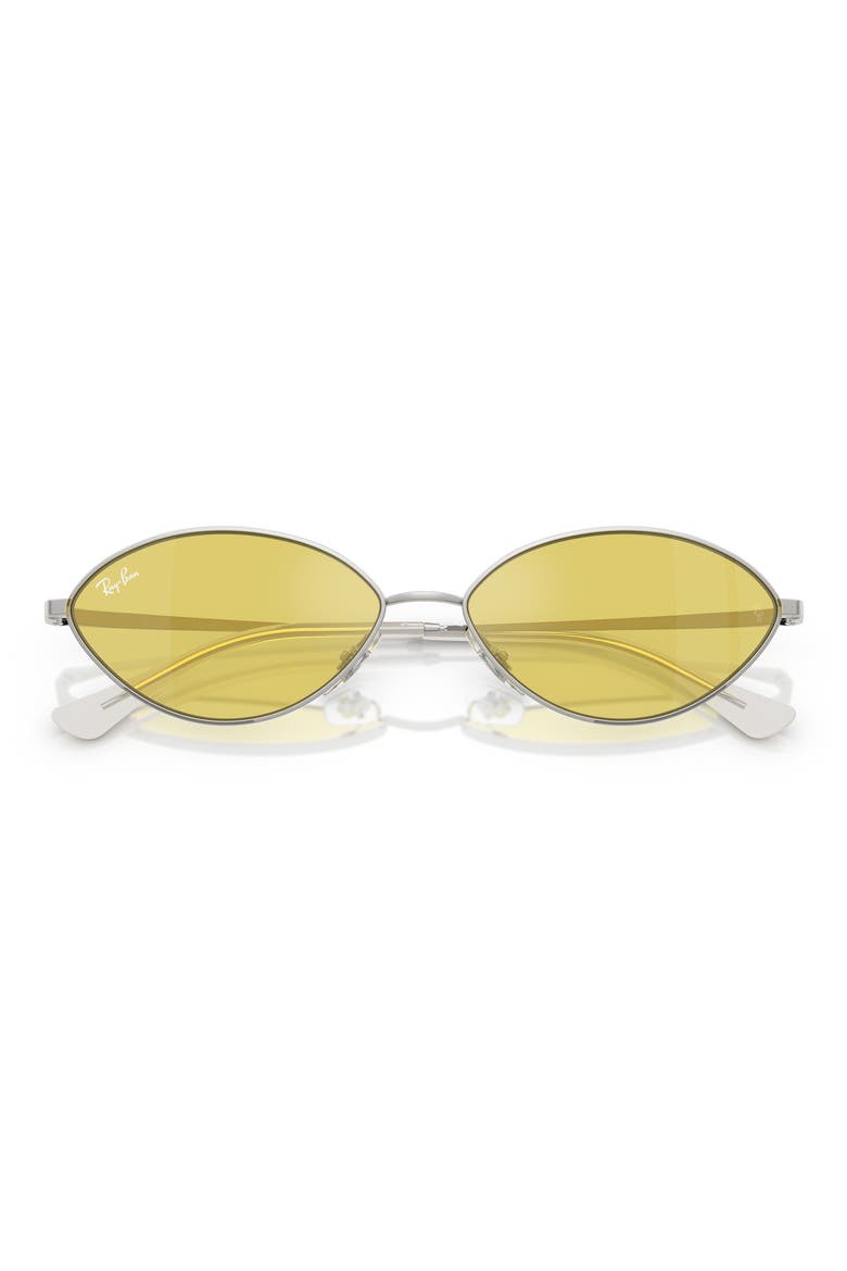 56mm Oval Sunglasses, Alternate, color, SILVER