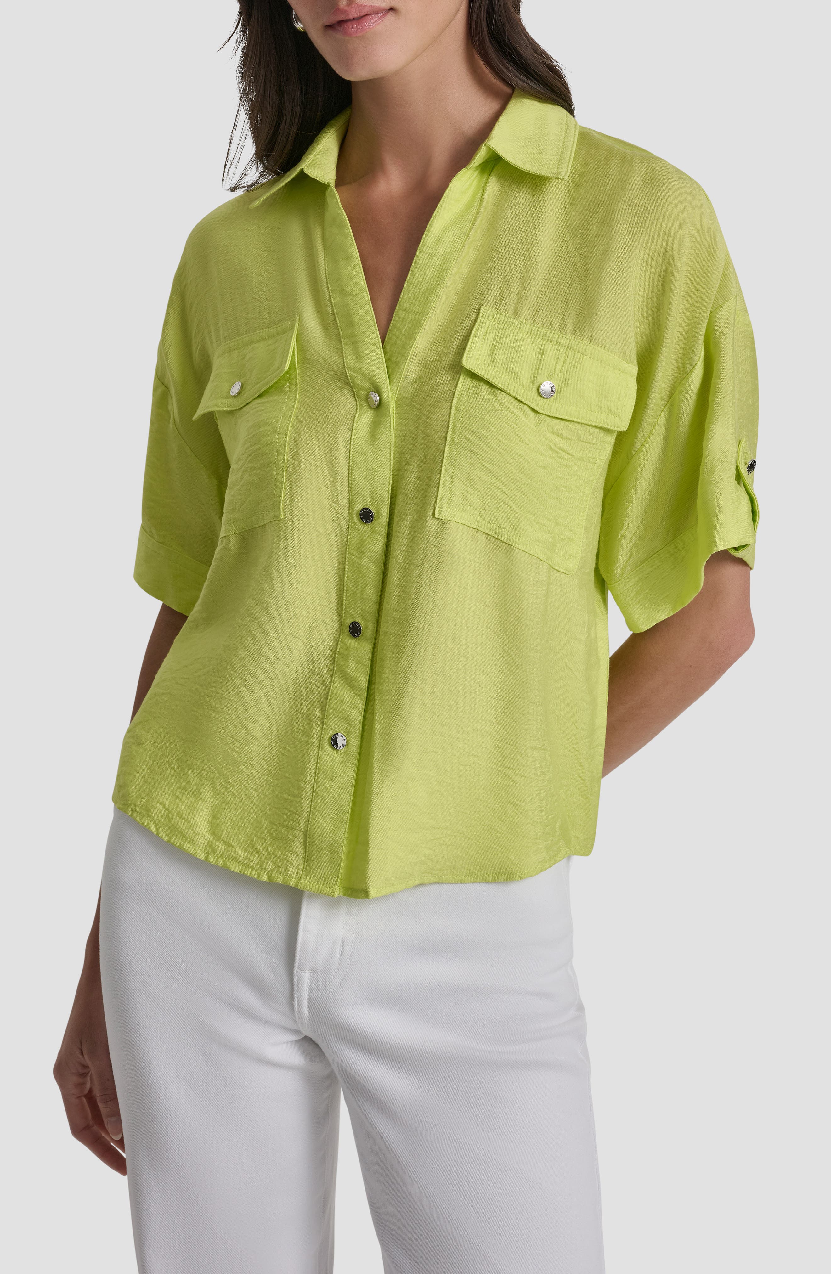 Short Sleeve Roll Tab Shirt - image 3