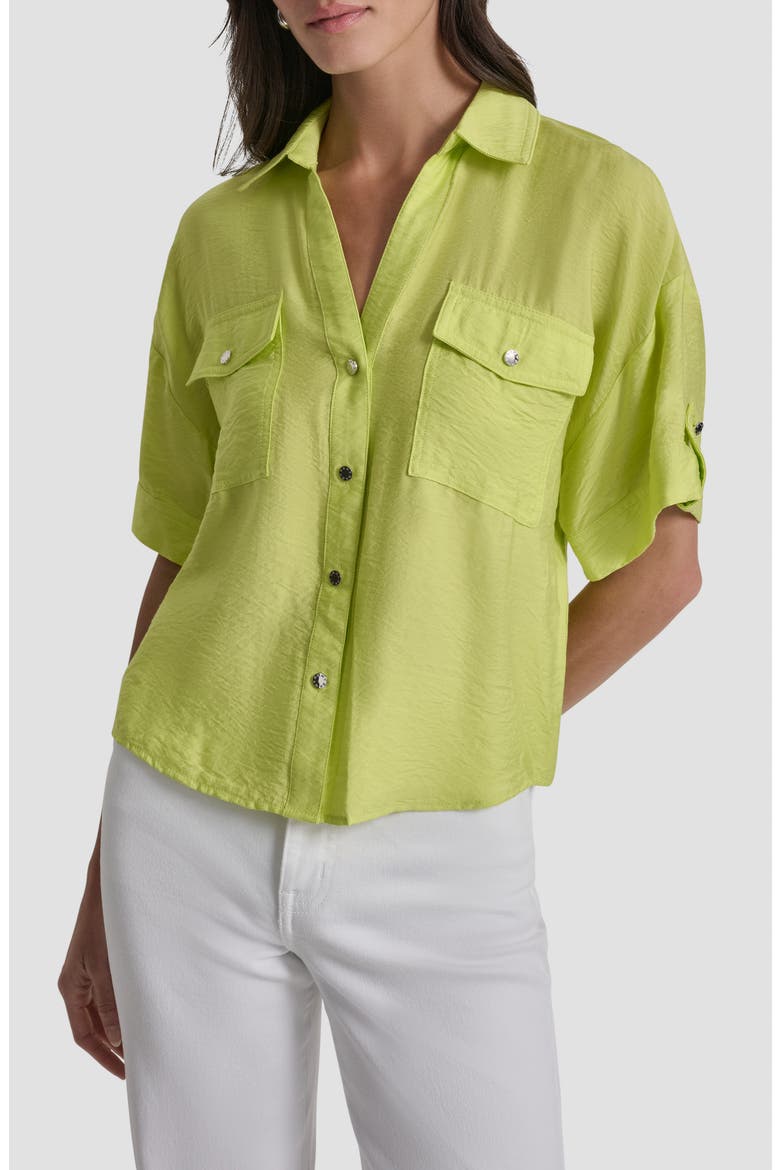 Short Sleeve Roll Tab Shirt, Main, color, LIMEADE