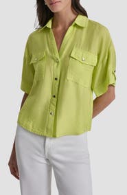 DKNY Short Sleeve Roll Tab Shirt