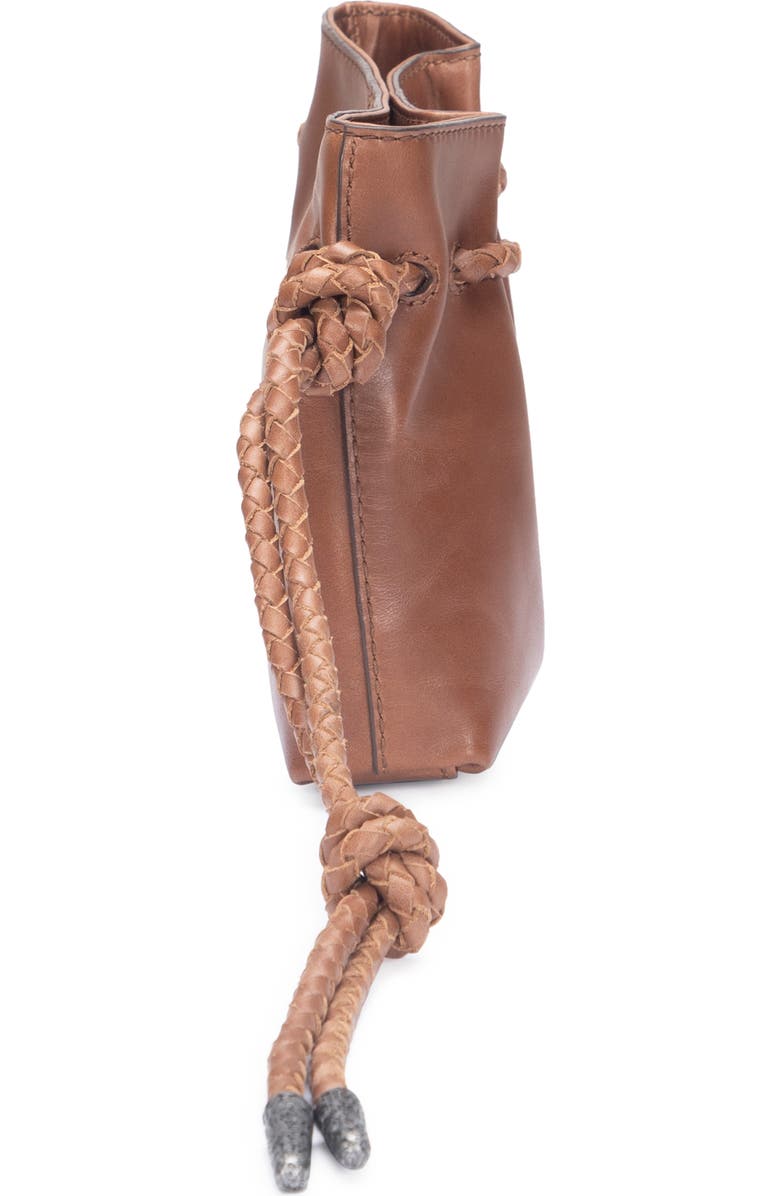 Frye Caroline Leather Wristlet Clutch, Alternate, color, Cognac