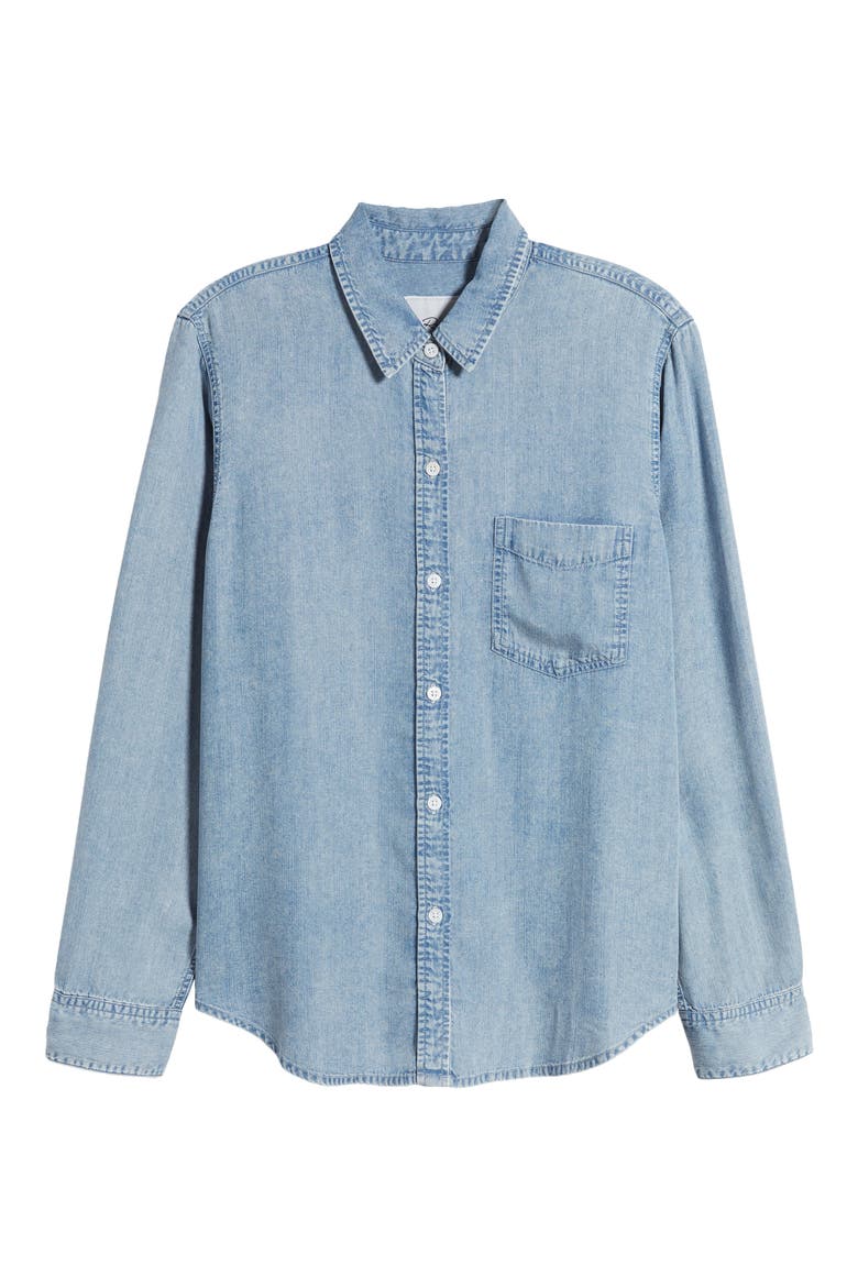 Ingrid Chambray Shirt, Alternate, color, MED VINTAGE CLOUD WASH