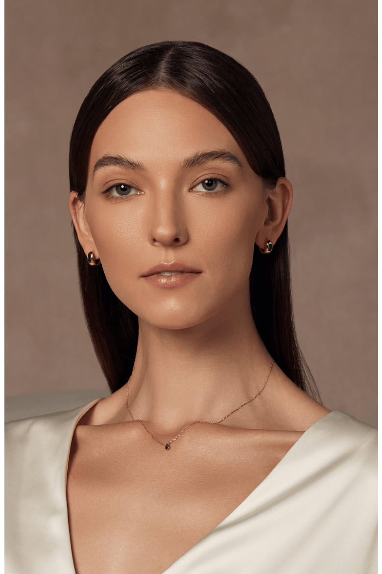 18k Gold Plated Sterling Silver Emerald Rectangle Necklace & Huggies Set Gift Guide, Alternate, color, Gold