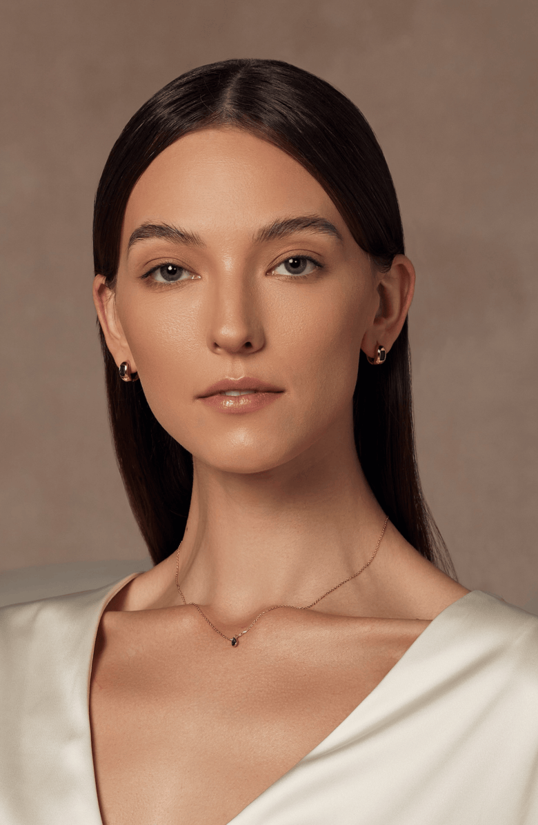 Bearfruit Jewelry 18k Gold Plated Sterling Silver Emerald Rectangle Necklace, Ring & Huggies Set Holiday Gift Idea, Alternate, color, Gold