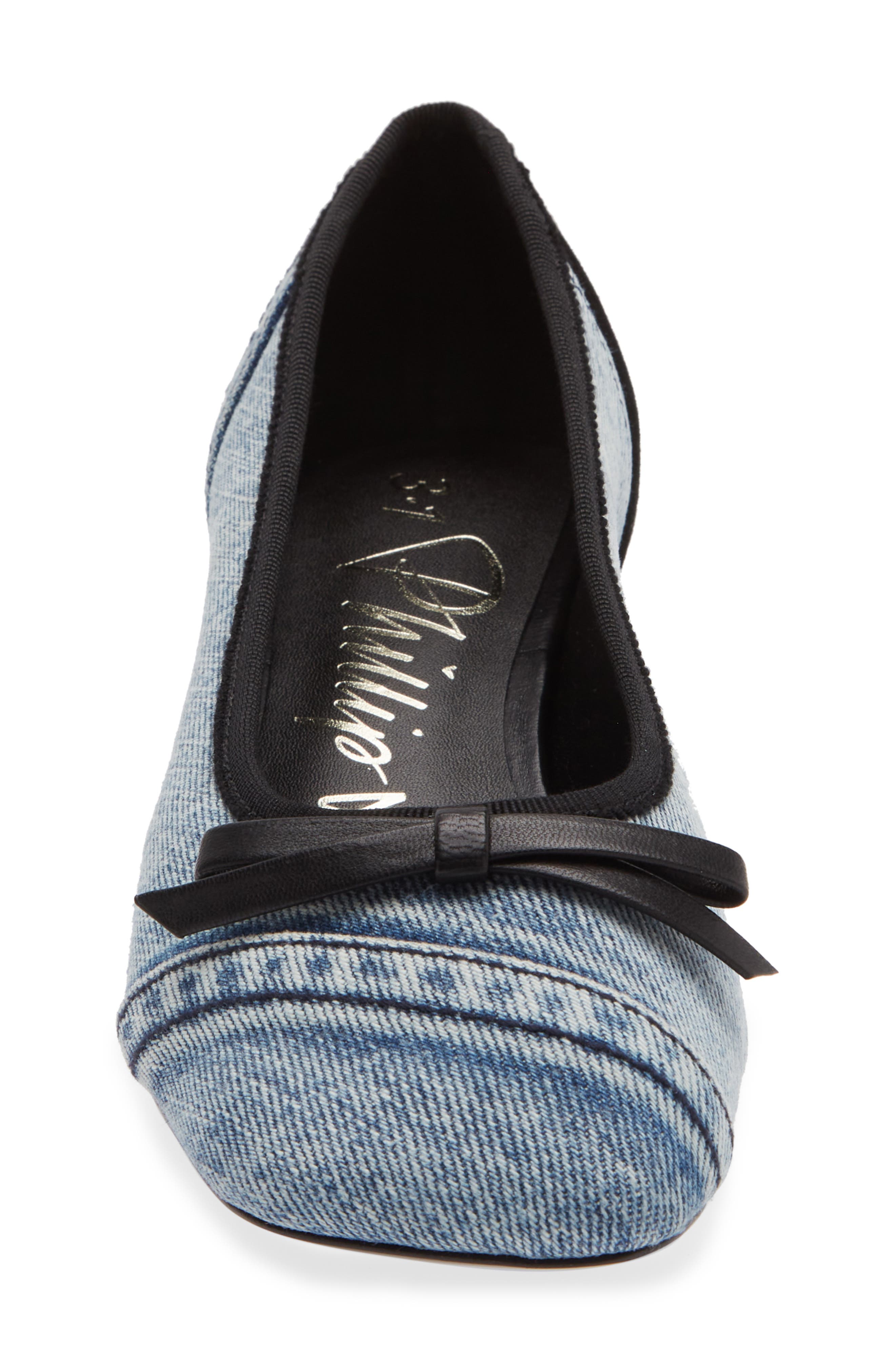Block Heel Ballerina Pump, Alternate, color, BLACK/ BLUE