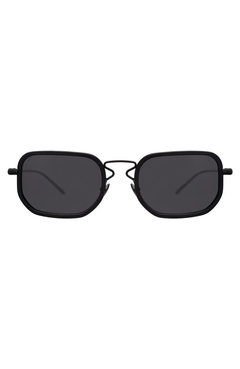 Lyndon Eyewear Venetian Sunglasses, Main, color, Matte Black / Grey